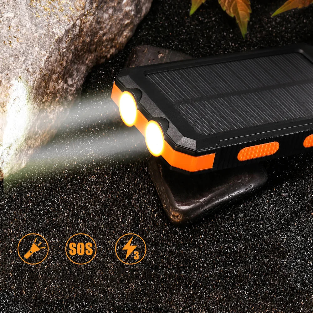 Solar Power Bank 50000mAh Portable LED Light Battery External USB Charger Travel Waterproof PowerBank For IPhone Xiaomi Samsung