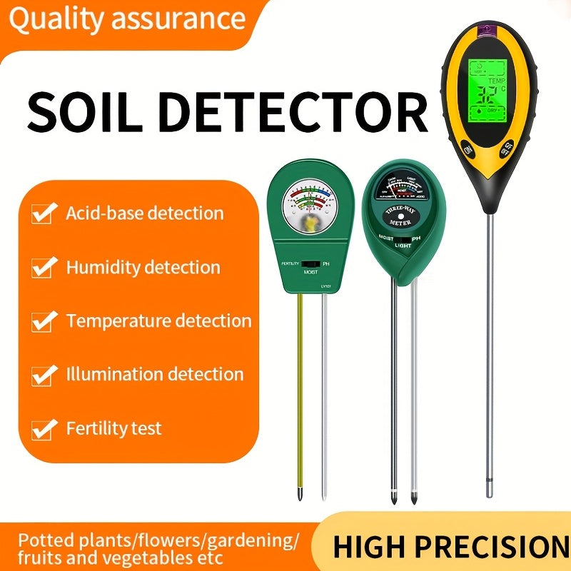 1pc 4-in-1 Electronic Soil Detector, PH Tester, Light Meter, Acid And Alkali Detection