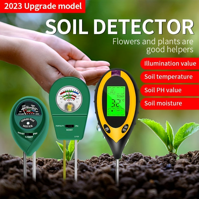 1pc 4-in-1 Electronic Soil Detector, PH Tester, Light Meter, Acid And Alkali Detection