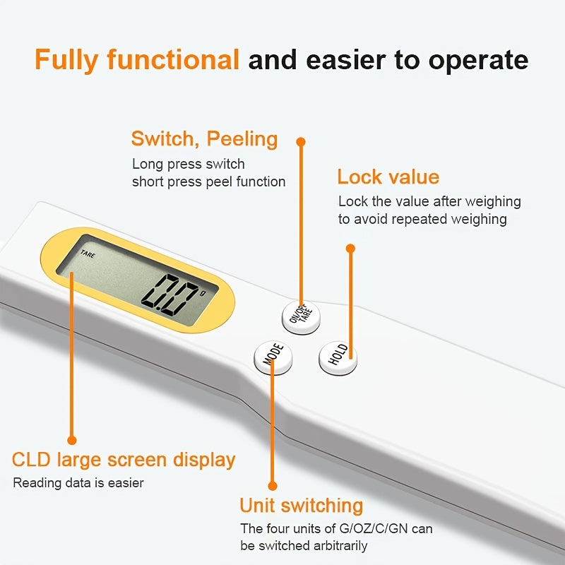 Accurate Digital Kitchen Scale - 500g 0.1g LCD Display for Measuring Food, Flour, Milk & Coffee